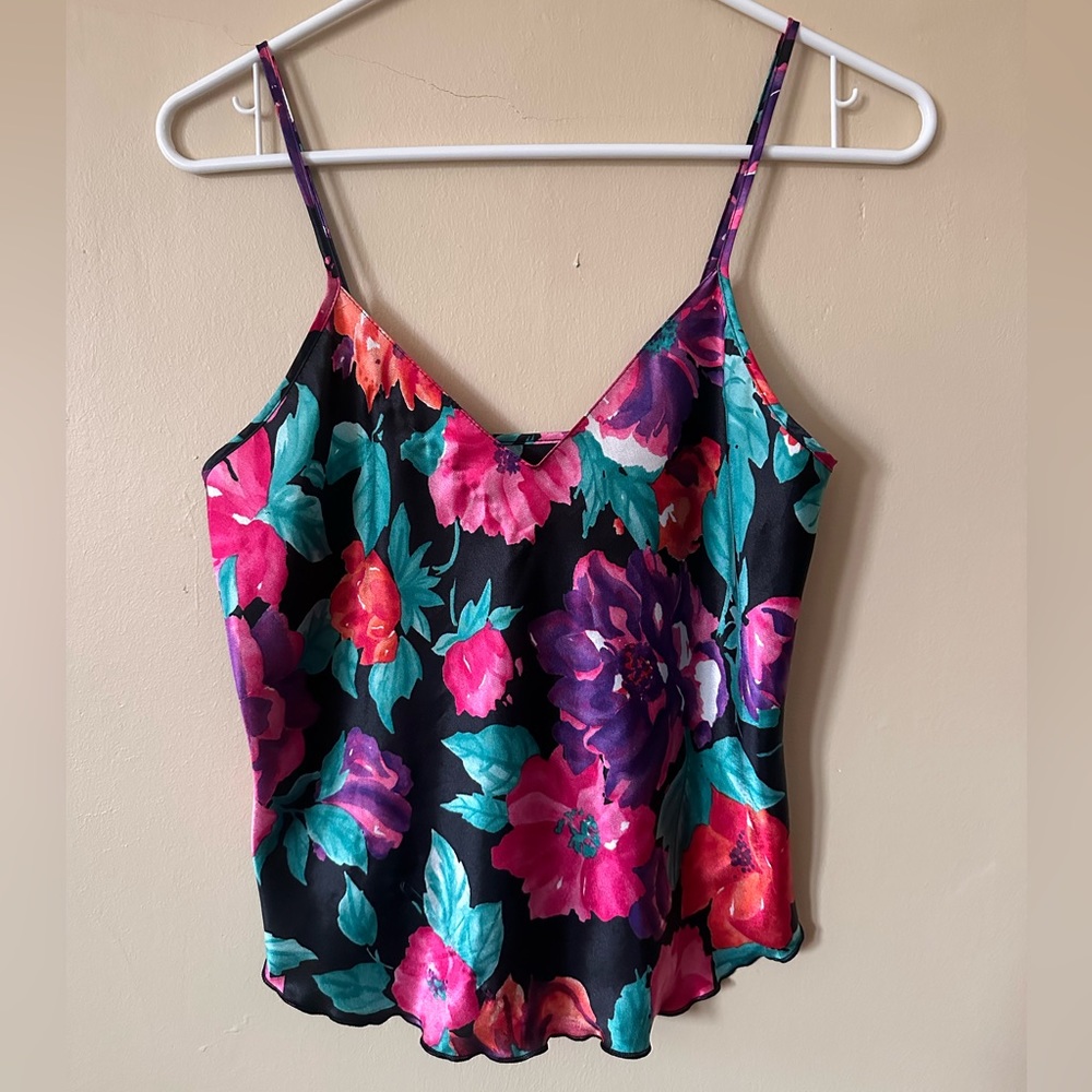 Vintage Silky Floral Tank Top